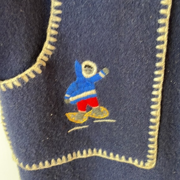 Handmade lined wool coat with fur trim hood - Picture 3 of 4